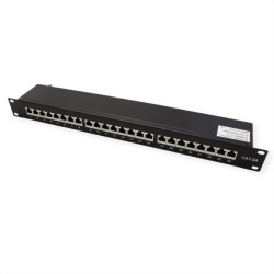 VALUE Patch panel kat. 6A (klasa EA) 19, 24 P, ekranowany, czarny