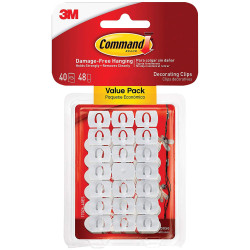 3M 17026-VP White Decorating Clips (Pack 40)