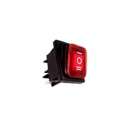 Przełącznik podśw.duzy 12V hermet.czerw.16A podśw.12V 3 poz.