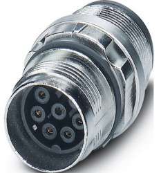 Panel socket, 5 pole, crimp connection, straight, 44423099