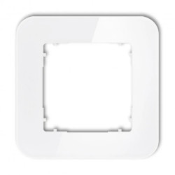 ICON Ramka uniwersalna pojedyncza zaokrąglona - efekt szkła (ramka: biała spód: biały) 0-0-IRSZ-1