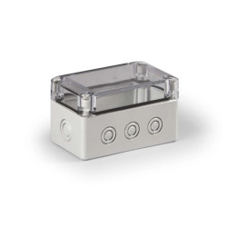 Obudowa Cubo S 75x125x75mm podstawa 50mm przetłoczenia Pg pokrywa przezroczysta IP67 PC SPCK081308T