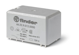 Przekaźnik przemysłowy do płytek drukowanych, 2P 30A/10A 24V DC, styki AgNi, stopień szczelności RTII 66.22.9.024.1000