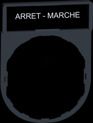 ZBY2166 Legend holder 30x40 mm, for Ø 22-mm devices, with ARRET-MARCHE s