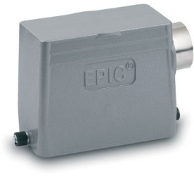 Grommet housing, size HB16, aluminum alloy, PG21/PG29, angled, longitudinal bow locking, IP65, 70104400