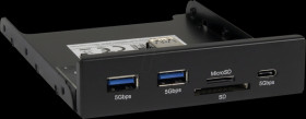 88884141 Card reader, internal, 3.5", USB-A, USB C, microSD, SD