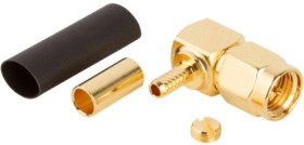 SMA plug 50 Ω, RG-316, solder connection, angled, 132182