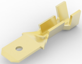 Uninsulated flat plug sleeve, 4.75 x 0.51 mm, 0.32 to 0.82 mm², AWG 22 to 18, brass, 42490-4