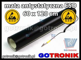 Mata antystatyczna 60x120cm PROSKIT z przewodem uziemiającym
