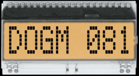 EA DOGM081E-A LCD text module, 48.3 x 12 mm, yellow / green