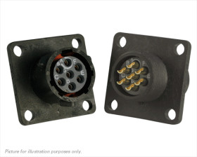 Złącze wielostykowe przemysłowe 7-pinowe Montaż na kołnierzu Wtyczka Souriau Sunbank by Eaton