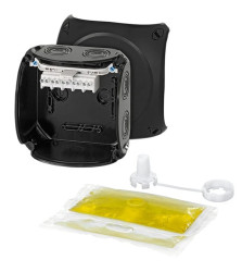 Puszka do wypełniania masą uszczelniającą do 4 mm2 130x130x77mm czarna WP 0604 G 62000103