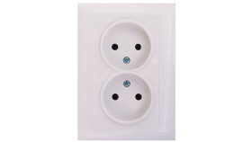 Wesa Gniazdo Podwójne B/U Ip20 Białe Lc-14