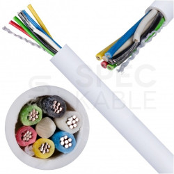Kabel alarmowy SCYY 6x0,22mm2 biały 150V domofonowy linka Technokabel