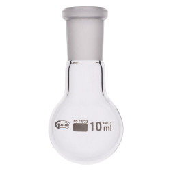 Glassco Jointed Round Bottom Glass Flask with Short Neck 10ml, 14/23 Pack of 10