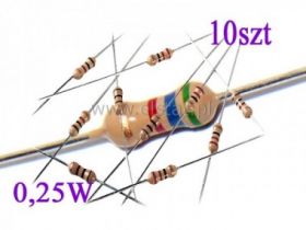 Rezystor węglowy 10 kOhm 0,25W ( min. x10szt)