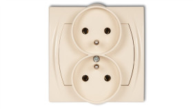 Logo Gniazdo Podwójne Z/U Beżowy 1Lgpr-2Z