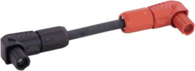 Connection cable, 0.3 m, socket, 1 pole angled to socket, 1 pole angled, 25 mm², AWG 4, 33506869251003