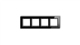 Ramka Uniwersalna Poczwórna - Szkło (Ramka: Czarna Spód: Czarny) 12-12-Drg-4