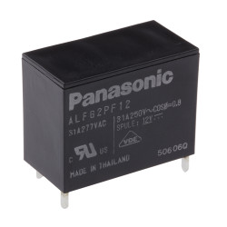 Przekaźnik mocy 12V dc SPST Panasonic 1.4W, montaż PCB 103Ω Otwór przezierny