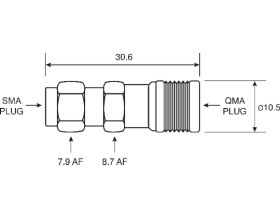 Adapter RF QMA SMA Rodzaj A Męski Rodzaj B Męski 50Ω
