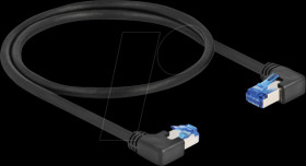 80420 RJ45 Network Cable Cat.6A S/FTP right / left angled 0.5 m black