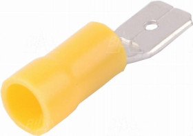 Konektor izolowany męski żółty 6,4x0,8mm