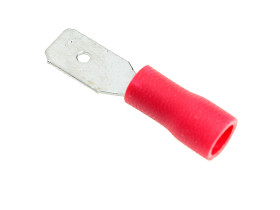 Konektor izolowany męski 4,8mm czerwony (10szt)