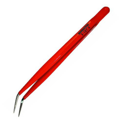 Bernstein 5-107-6 Engineer&#xB4;s Tweezers 150mm Bent Tips Ni-Plated PVC-Insulated