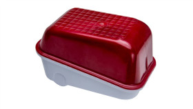 Oprawa Skośna-7041S, E27, 60W, Biała-Bakelit, Klosz Czerwony-Poliwęglan,...