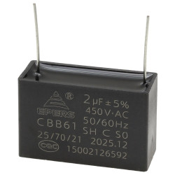 Kondensator rozruchowy do silnika 2uF 450VAC B class CBB61 do druku