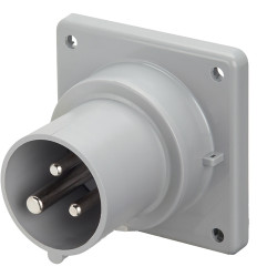 Złącze przemysłowe - zasilające 32A Wtyczka 110 V 2P + E Męski Scame Żółty Montaż na panelu IP44