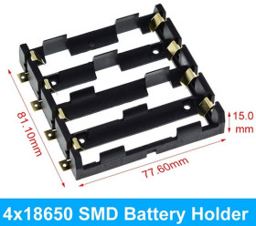 KOSZYK NA 4 AKUMULATORY 18650 (KOSZ-18650-PCB4)