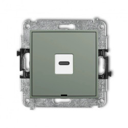 ICON Mechanizm gniazda pojedynczego 1xUSB C-C, bez pola opisowego szałwiowy 61IGUSBBO-7
