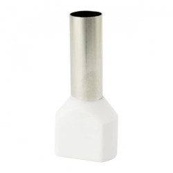Końcówka tulejkowa izolowana HI 2x10,0/18-bi biała (100 szt.) Al/Cu