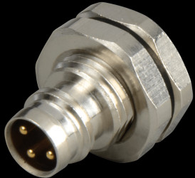 46316 M8 plug, 3-pin, PCB, rear wall mounting
