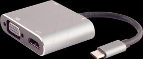 BS14-05026 USB 3.0 adapter, USB-C > HDMI, VGA, USB-A, PD