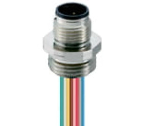 Złącze panelowe M12 4-polowe, męskie, M12 do montażu przedniego PG9 RSF 4/0,5 M