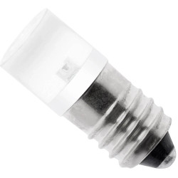 LED lamp, E10, 0.5 W, 28 V (DC), 28 V (AC), 90 °, dull, white, 70113526