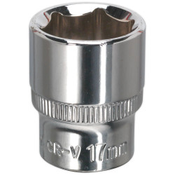 Sealey SP3817 WallDrive&#xAE; Socket 17mm 3/8&quot;Sq Drive Fully Polished