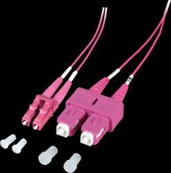 O0323.2-1.2 duplex jumper LC-SC, 50/125µ, OM4, erica violet, 2m