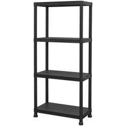 Sealey APPR4 Plastic Racking Unit with 4 Shelves 25kg Capacity Per Level