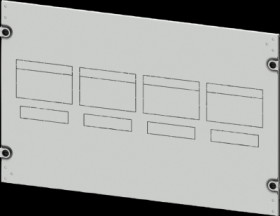 Aperture, rectangular, sheet steel, (W x H x D) 800 x 450 x 10 mm, light gray, 8PQ2045-8BA13