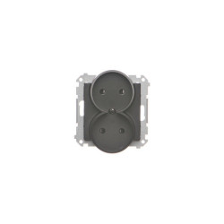 Gniazdo podwójne bez uziemienia TG2MCZ.01/149 czarny mat Simon55 Kontakt-Simon