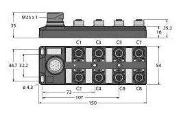 Rozdzielacz czujnik / element wykonawczy, pasywny Turck TB-8M12-4P2-CS12T 6611942 1 szt.