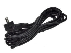 Kabel; zasilający; AK-PC-05A; gniazdo IEC C13 IBM proste; wtyk sieciowy CEE 7/7 kątowy; 5m; czarny; 3 żyły; 0,75mm2; 10A; Akyga;