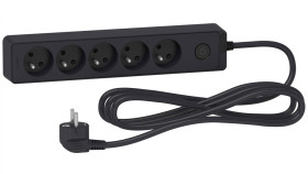 Odace Przedłużacz 5 Gniazdowy Z Łącznikiem 3M Antracyt St9353b
