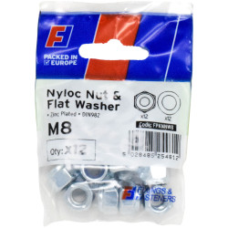 ForgeFix FPKNNW8 Nyloc Nut &amp; Washer M8 ForgePack 12