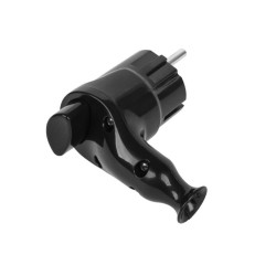 WTYCZKA SIECIOWA TP-05 KĄTOWA Z WYPYCHACZEM CZARNA 230V 16A Z UZIEMIENIEM