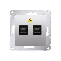 Simon 54 Gniazdo światłowodowe / optyczne podwójne srebrny mat, metalizowany DGS2.01/43